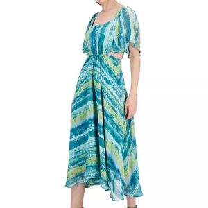 Taylor Women's Printed Side-Cutout Flutter-Sleeve Dress, Size 10  - NWT